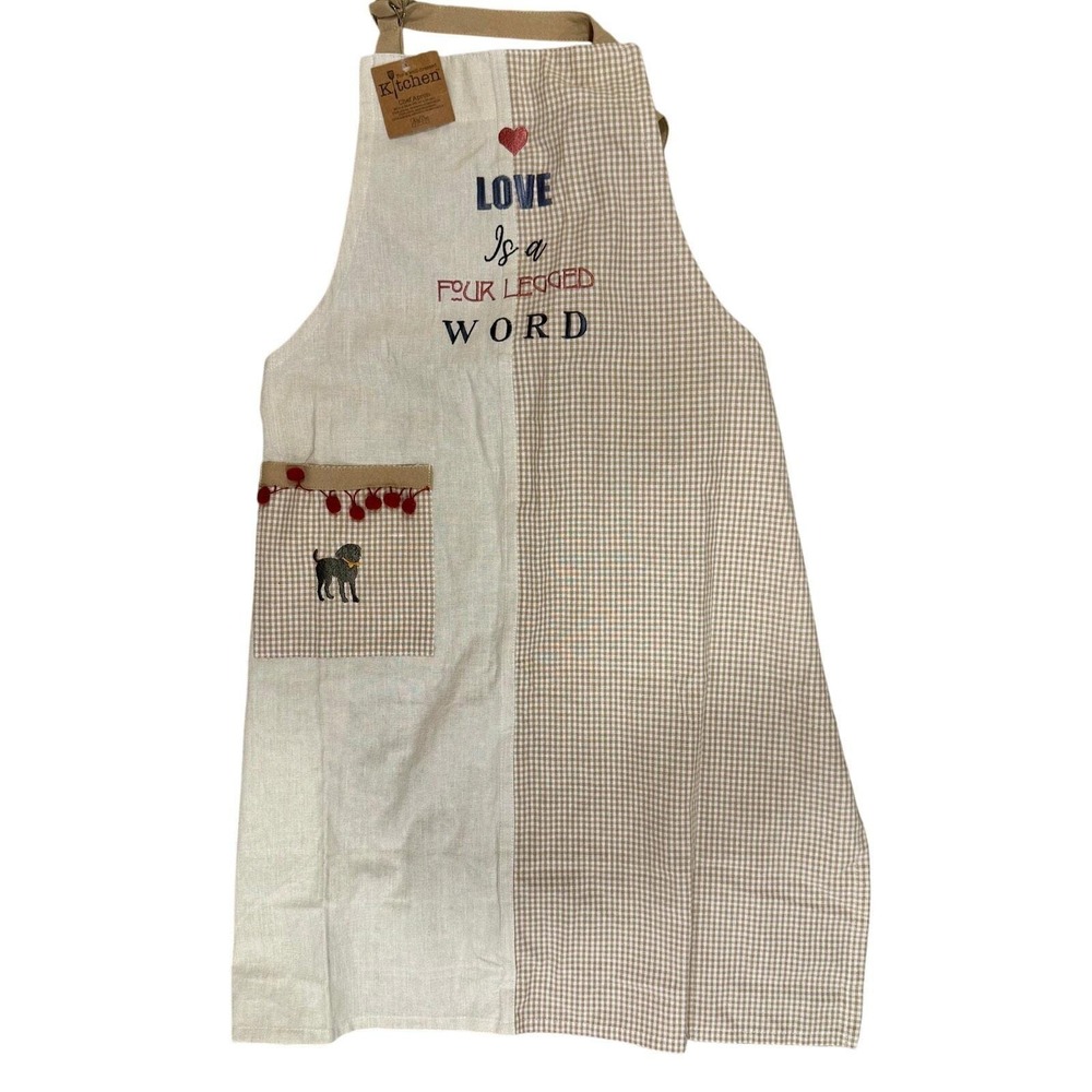 Kay Dee Designs Chef Apron "Love Is a Four Legged Word" Cotton Kitchen Apron NWT